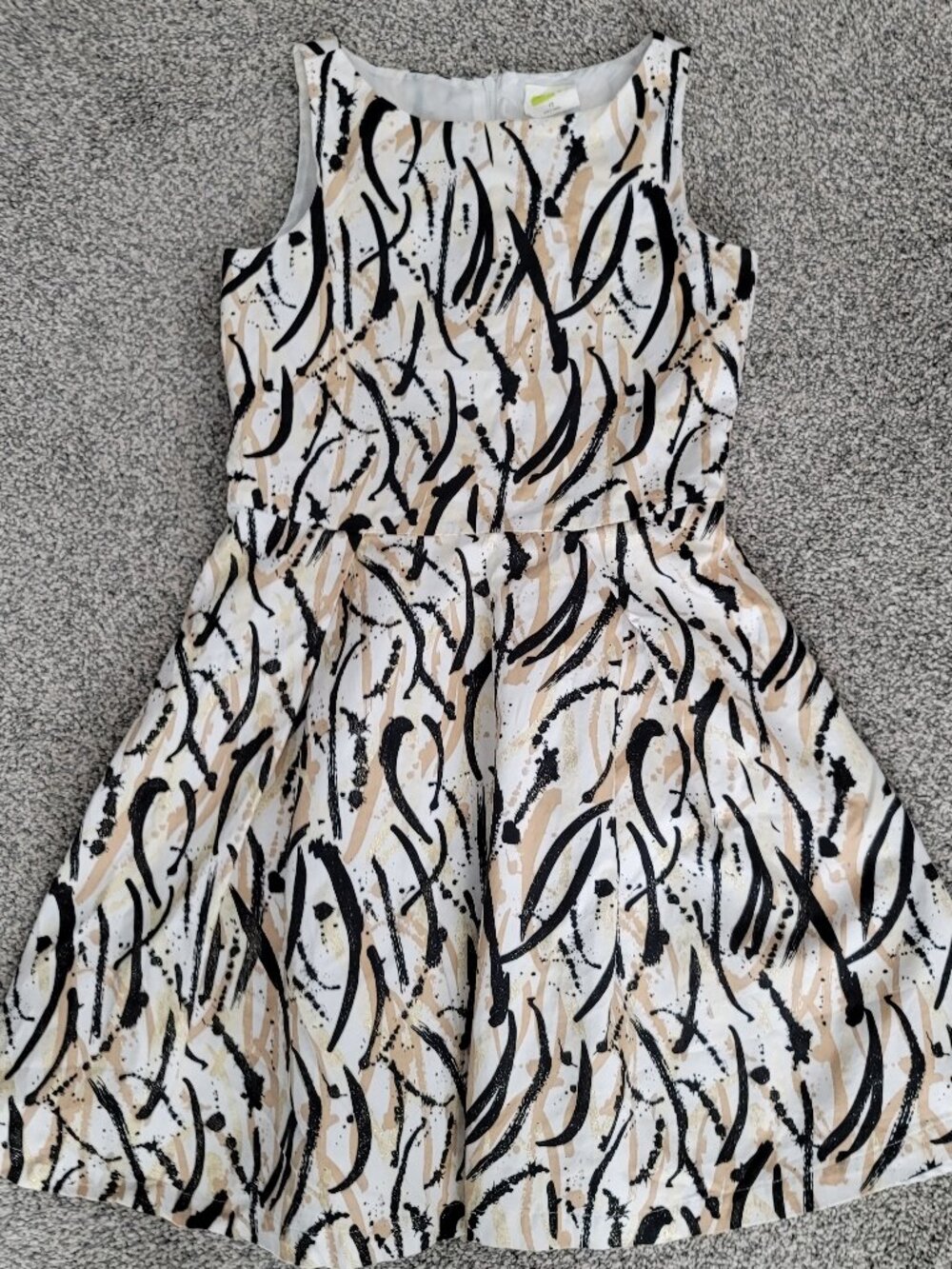 Girls Crazy 8 Sleeveless Dress White Black & Gold Size 12
